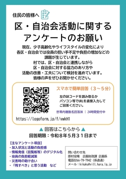 広報はら5月号と一緒にお配りしているご案内チラシ