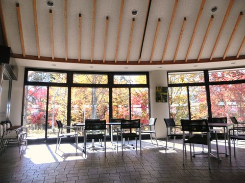 落ち着いた雰囲気の「八ヶ岳高原レストラン Village HARA」の内装写真
