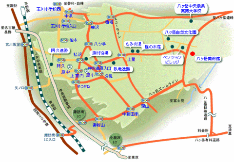 八ヶ岳美術館の地図